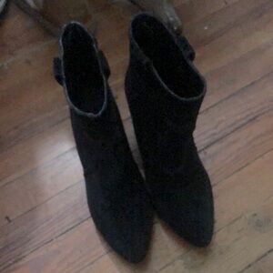 Rebecca Minkoff suede wedge shoe booties size 10M.